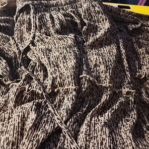 Brown black tassel maxi skirt